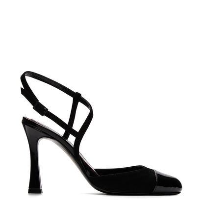 Ariane 95 Noir Cuir Vernis et Velour