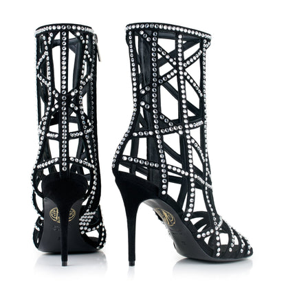 Cage Bottine 100 Noir Blanc Strass