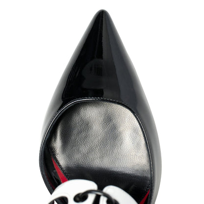 Gatsby Sandales 100 Noir Blanc Cuir Vernis