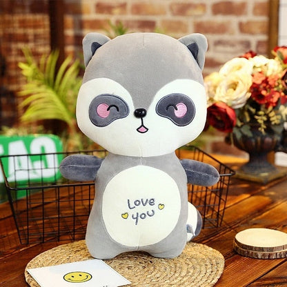 Red Panda Plush Love Gray