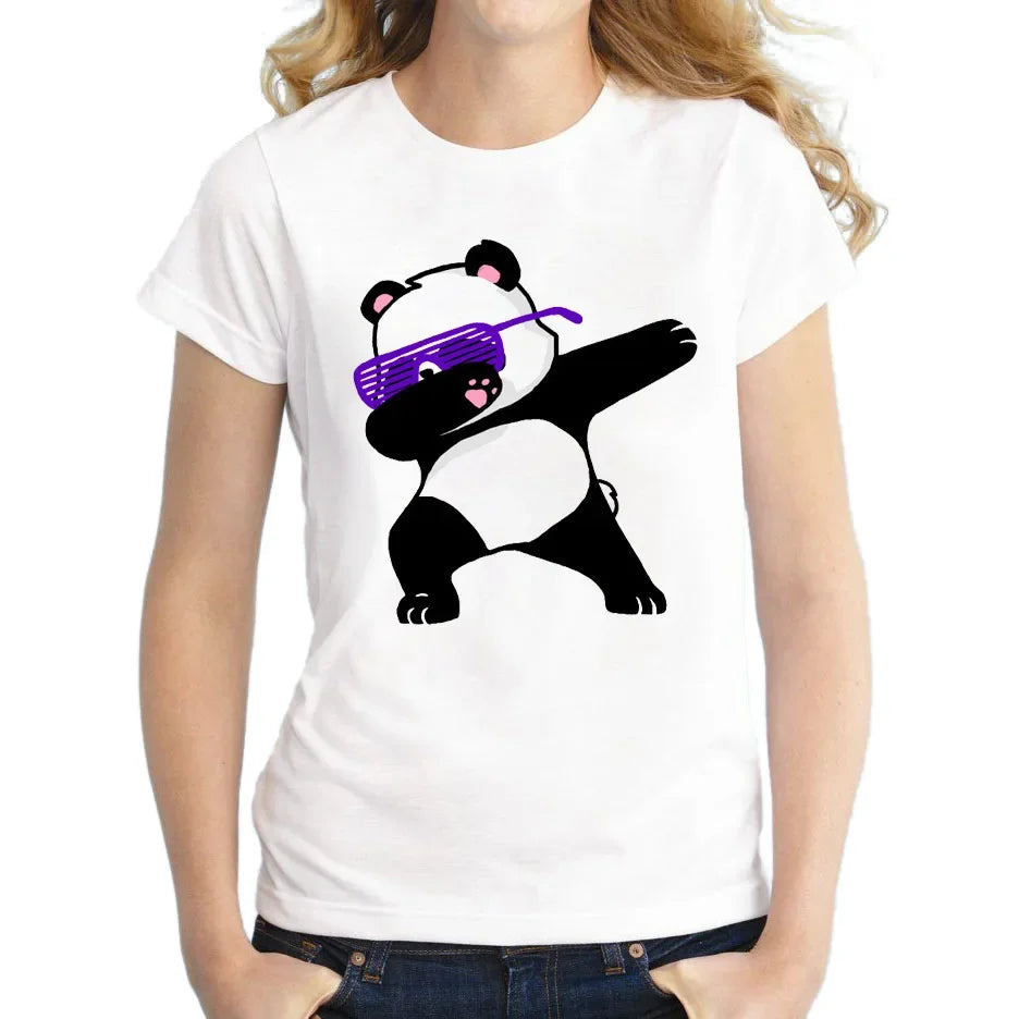 White Dabbing Panda T-Shirt