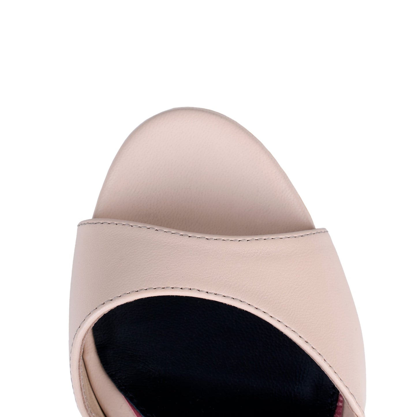Flavien Plateforme 120 Nude Raphia et Cuir Mat