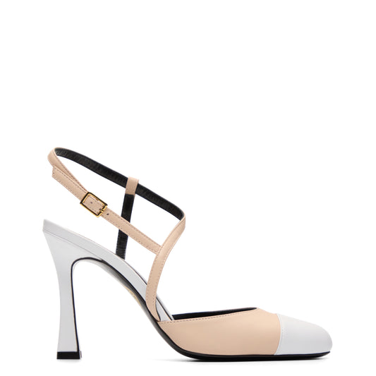 Ariane 95 Beige Blanc Cuir Mat
