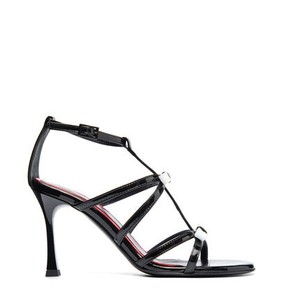 Daisy 90 Noir Blanc Cuir Vernis
