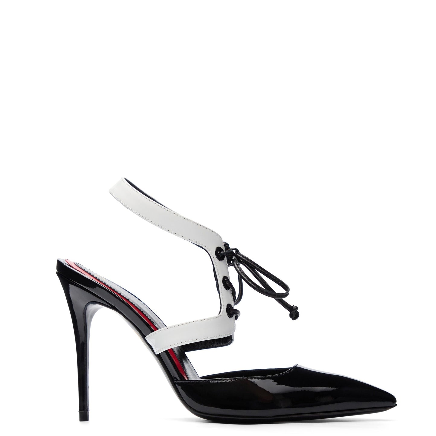 Gatsby Sandales 100 Noir Blanc Cuir Vernis